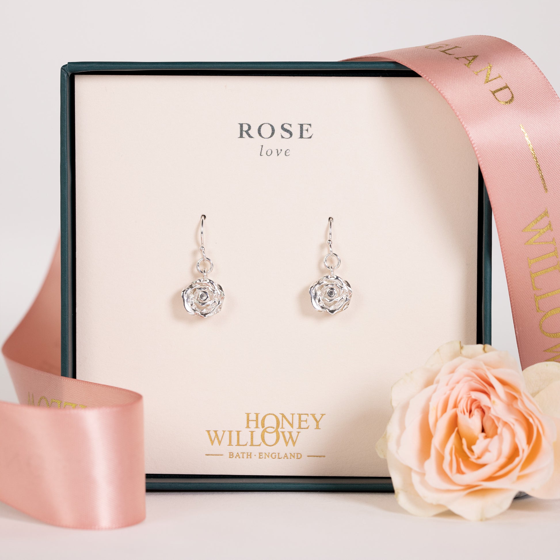 rose flower earrings