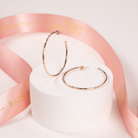 rose gold fill hoops 4cm