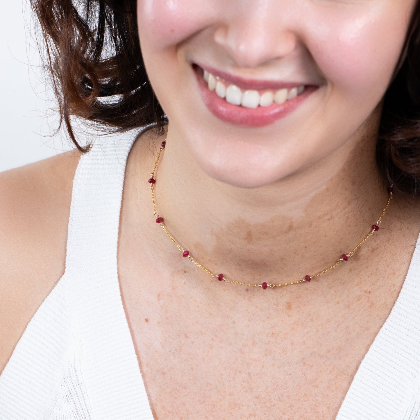 ruby satellite necklace