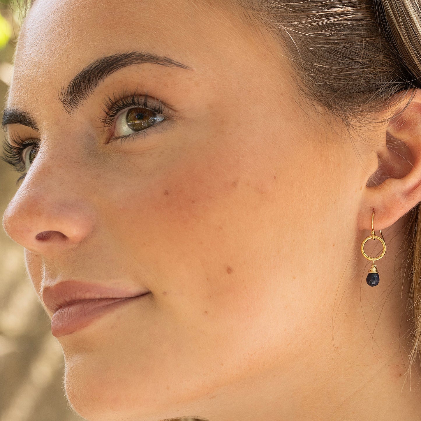 blue sapphire halo earrings
