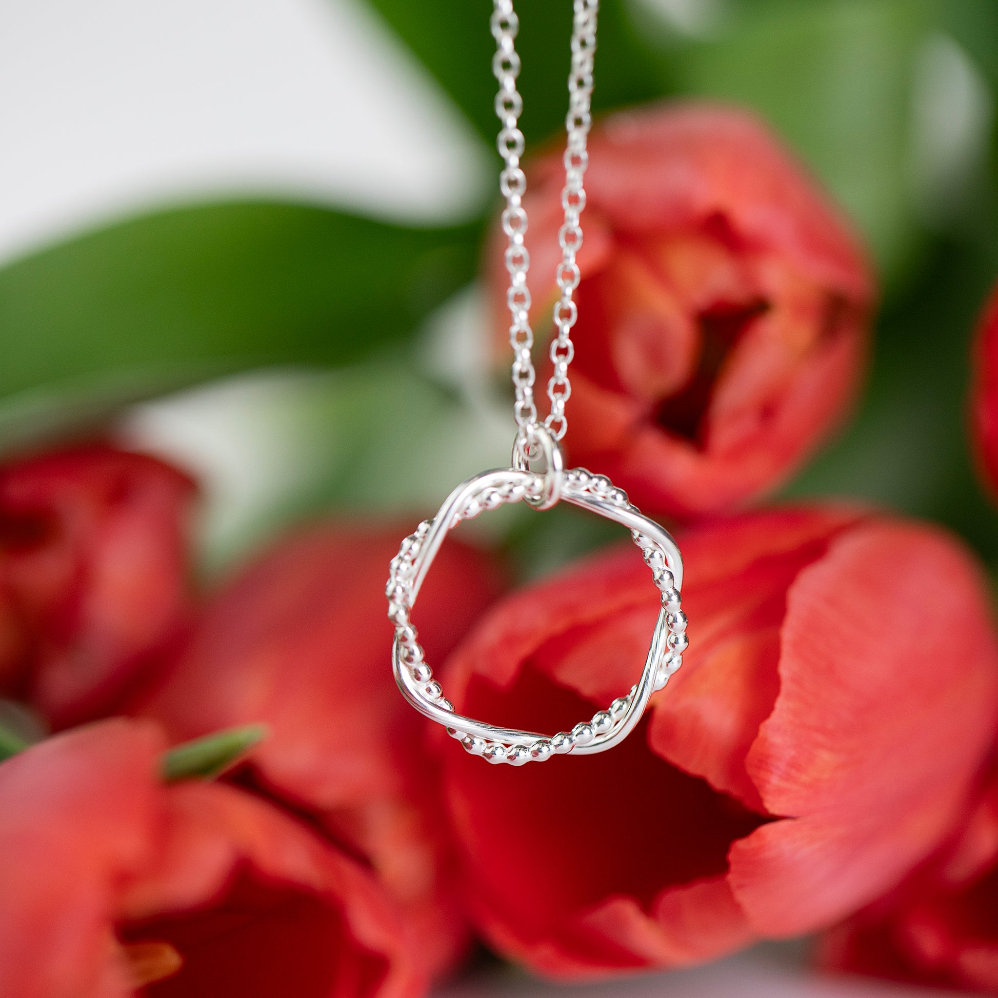 entwined halo necklace