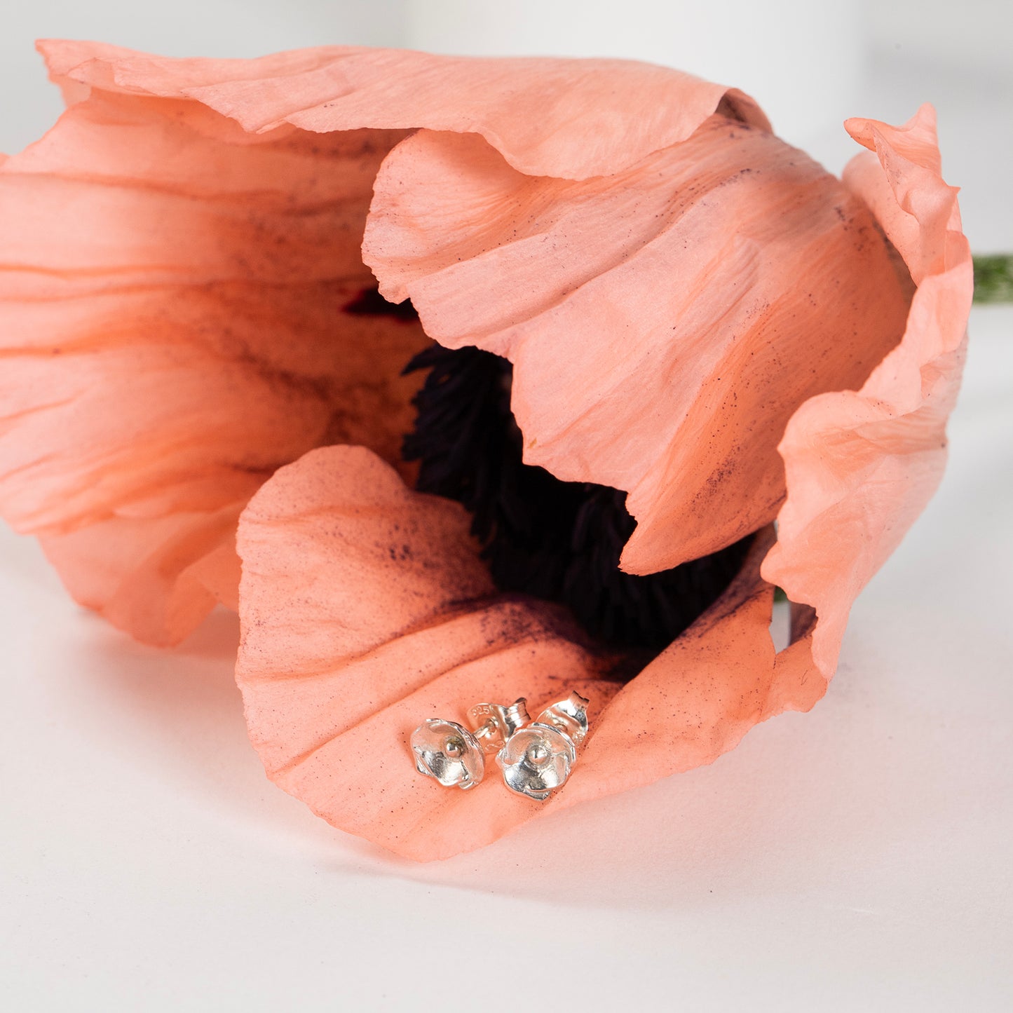 poppy stud earrings