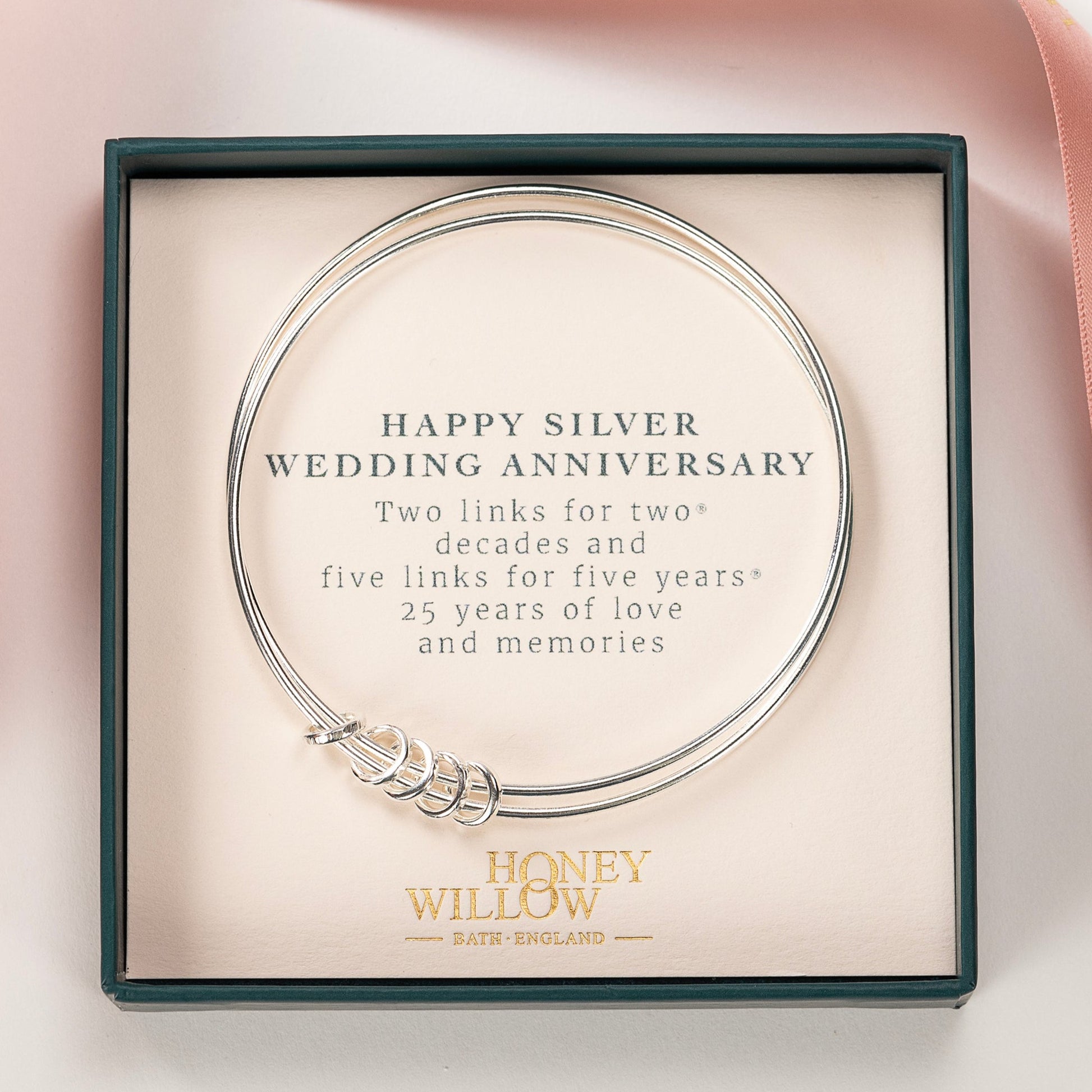 25th Anniversary Gift Silver Wedding Anniversary Double Linked