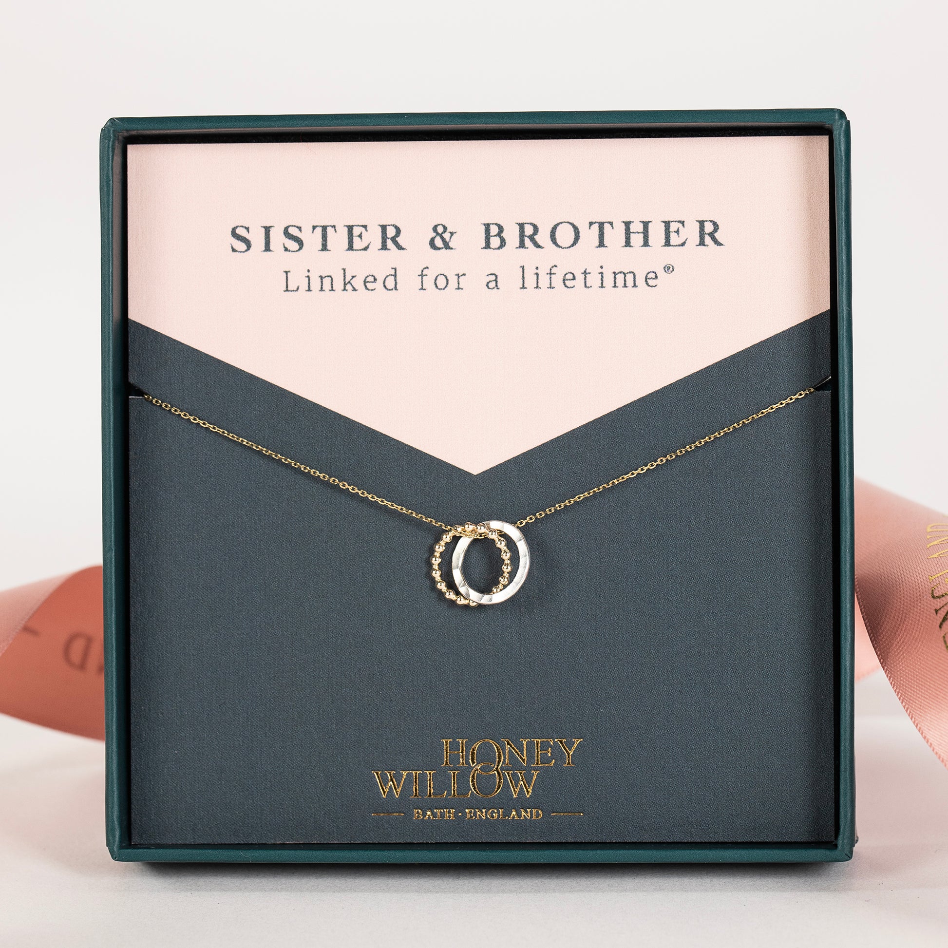 sister brother love knot necklace