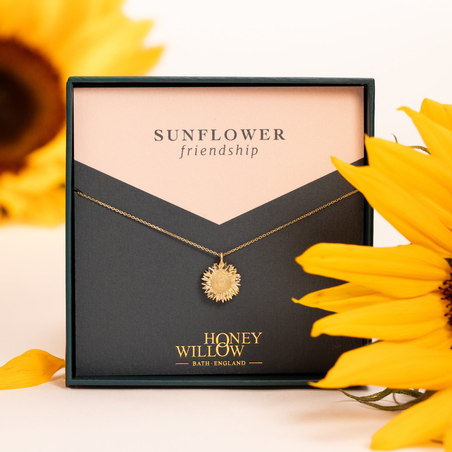 sunflower necklace gold