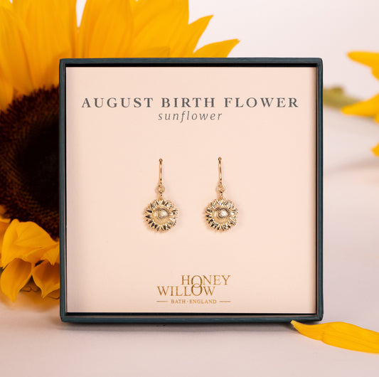 august birth flower earrings