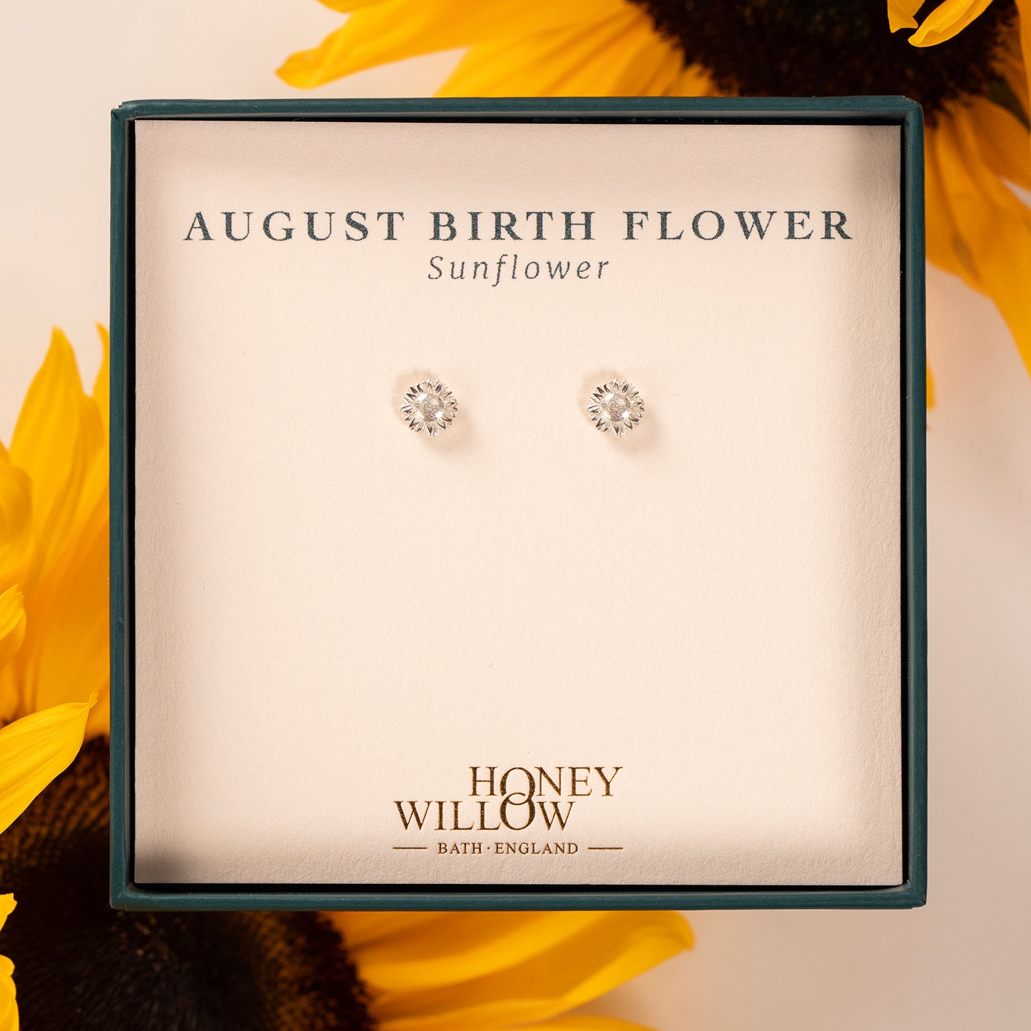 august birth flower studs