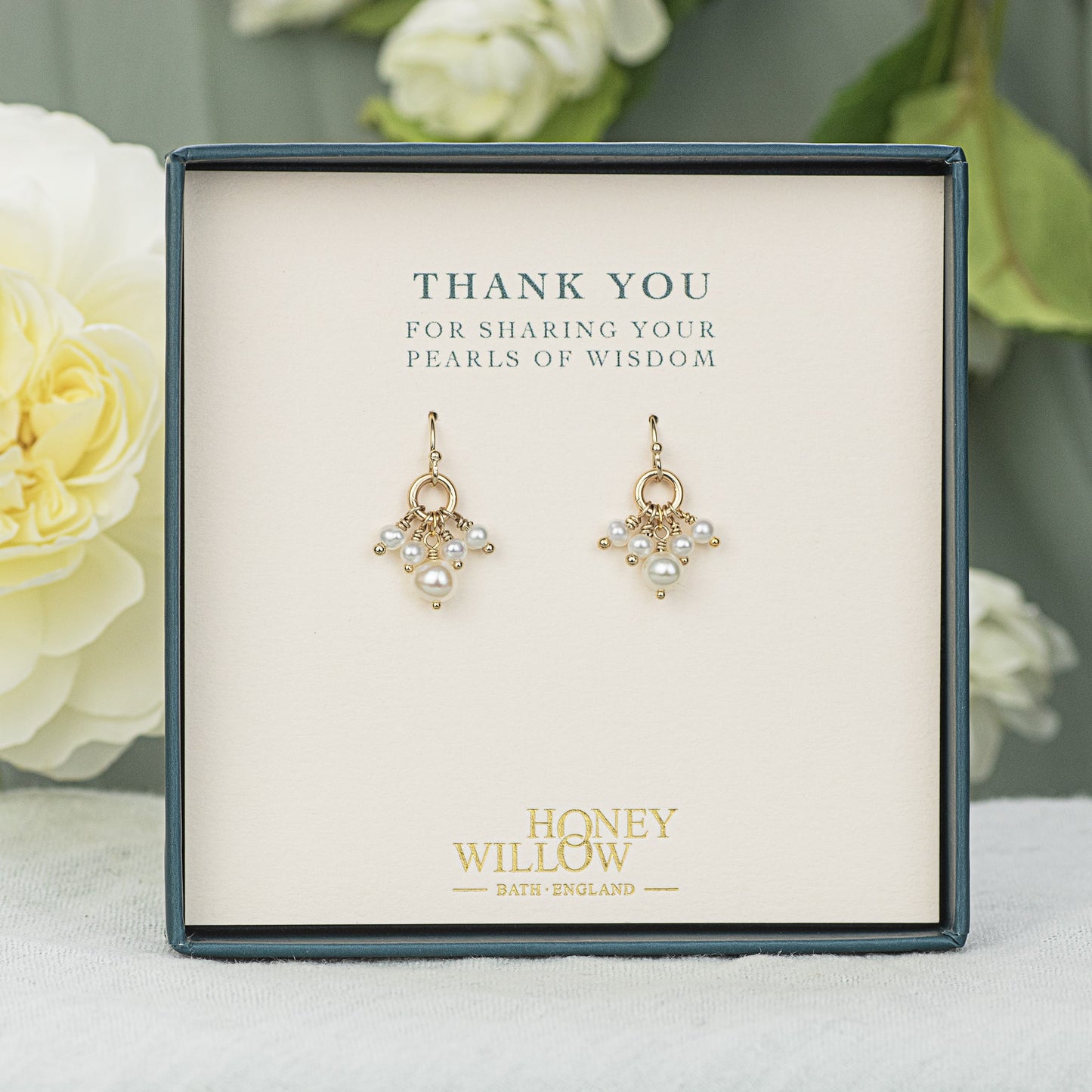 Thank You Gift For Teacher - Pearls of Wisdom Cluster Earrings