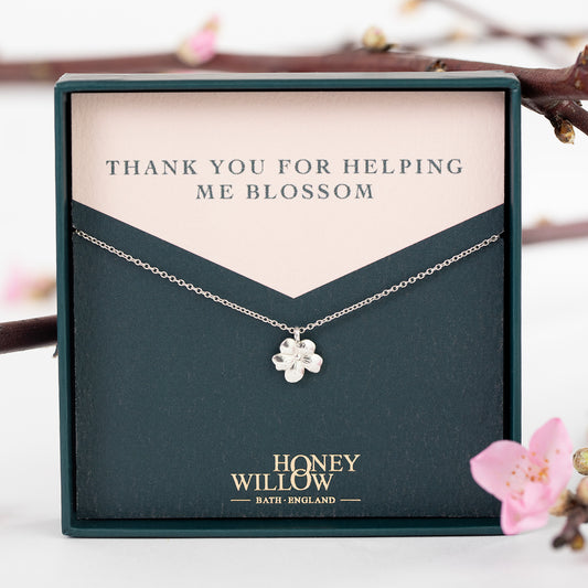 Thank you for helping me blossom necklace