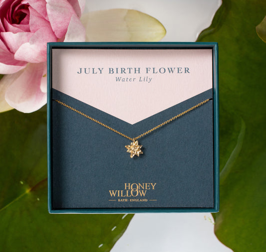 gold vermeil water lily necklace