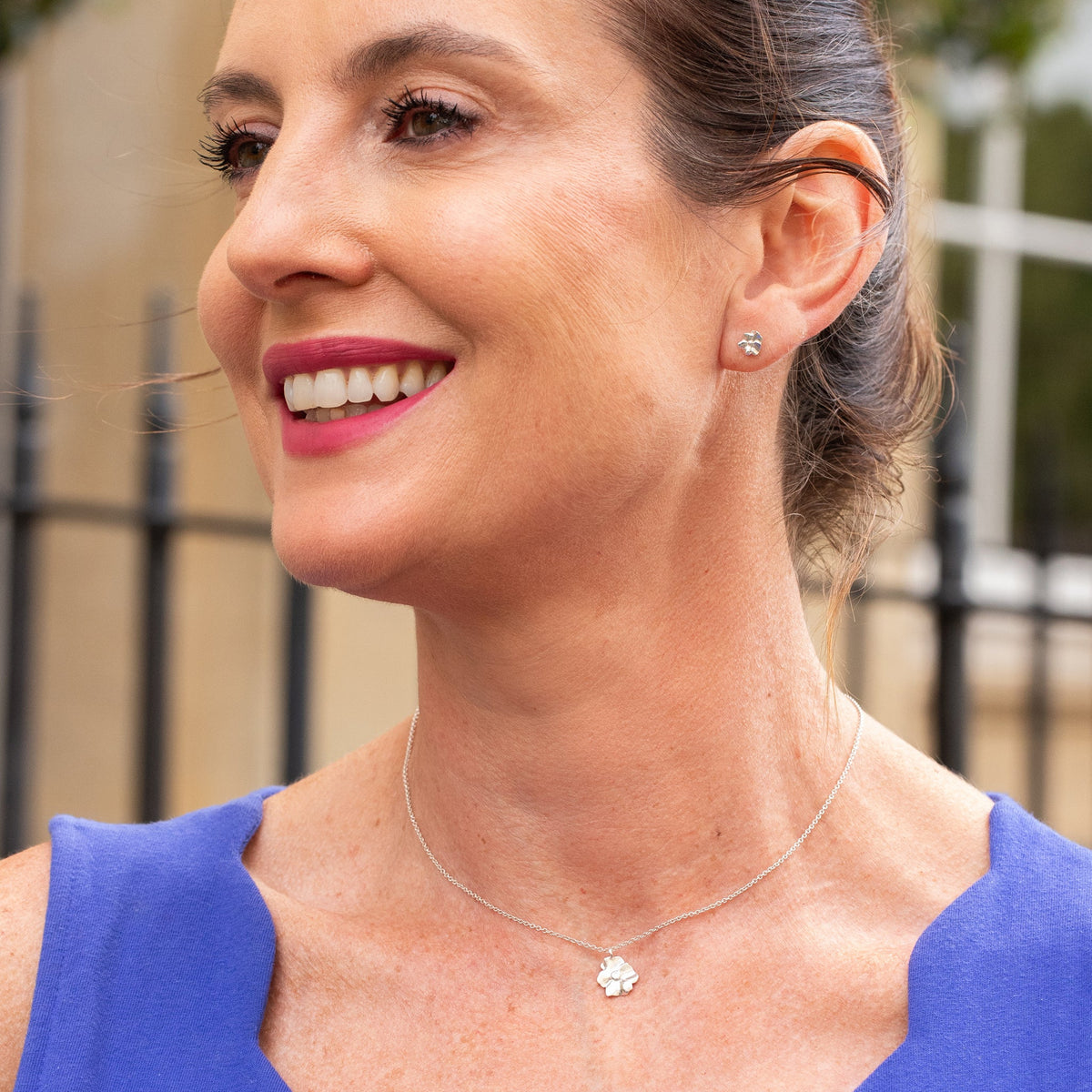 50th birthday necklace violet flower