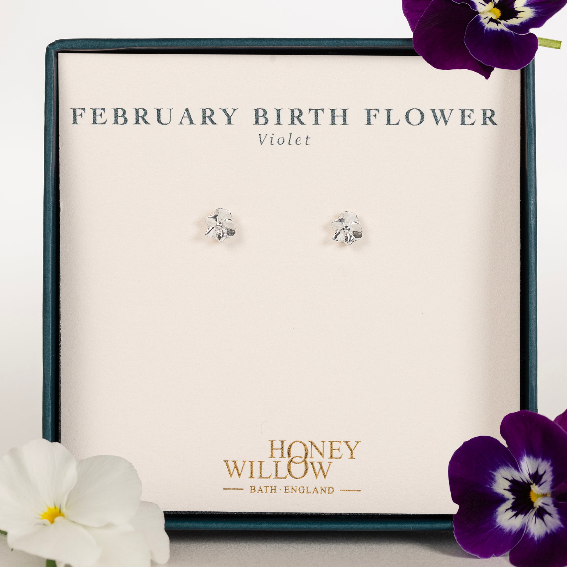 february birth flower earrings