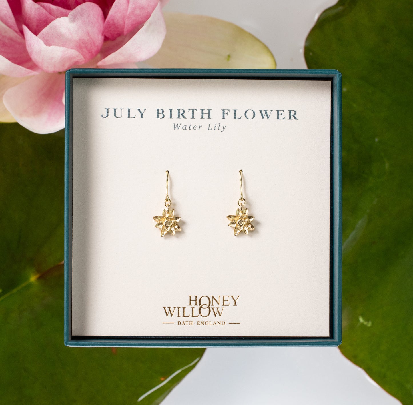 water lily earrings