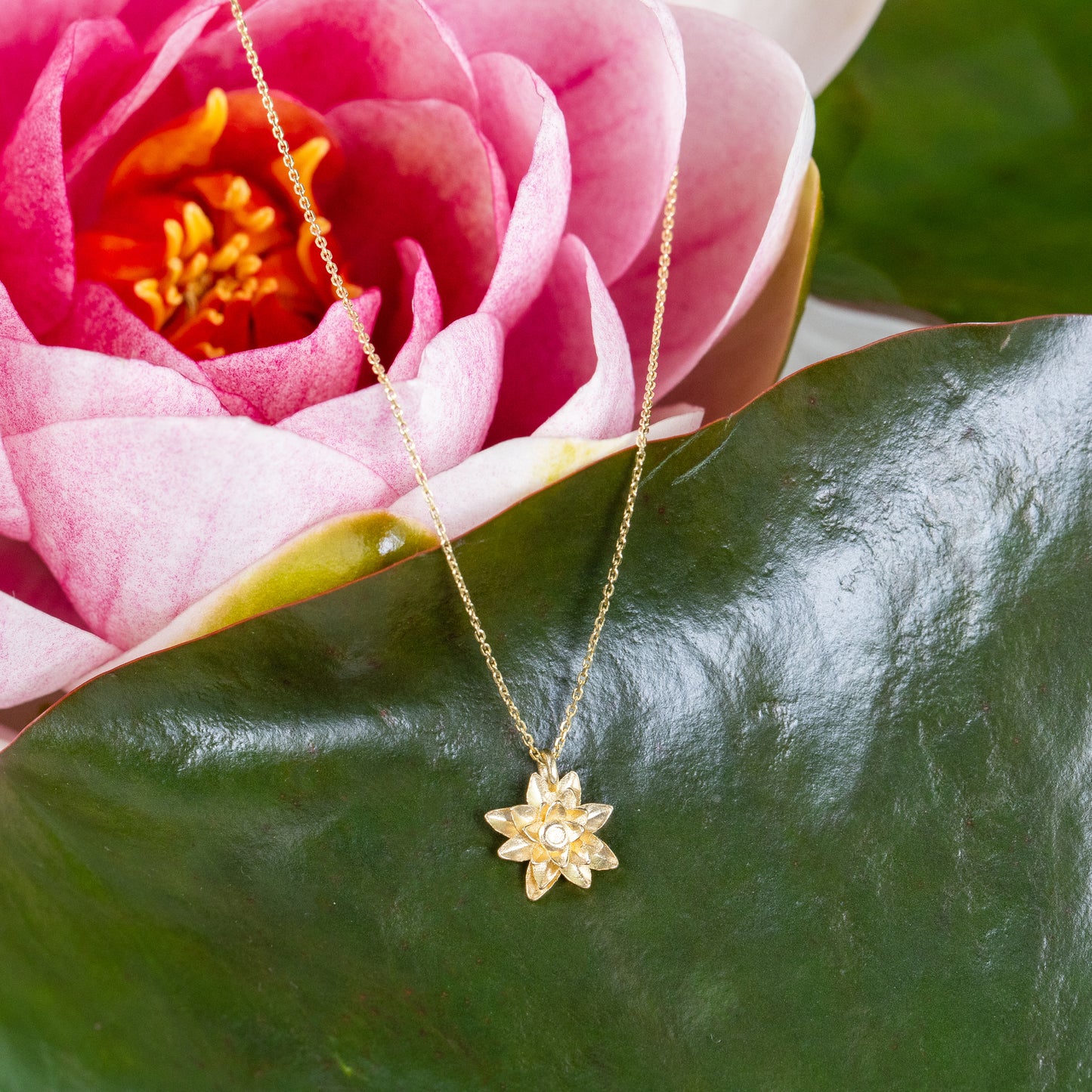 Honey Willow September Flower Necklace Tear Drop Earrings For