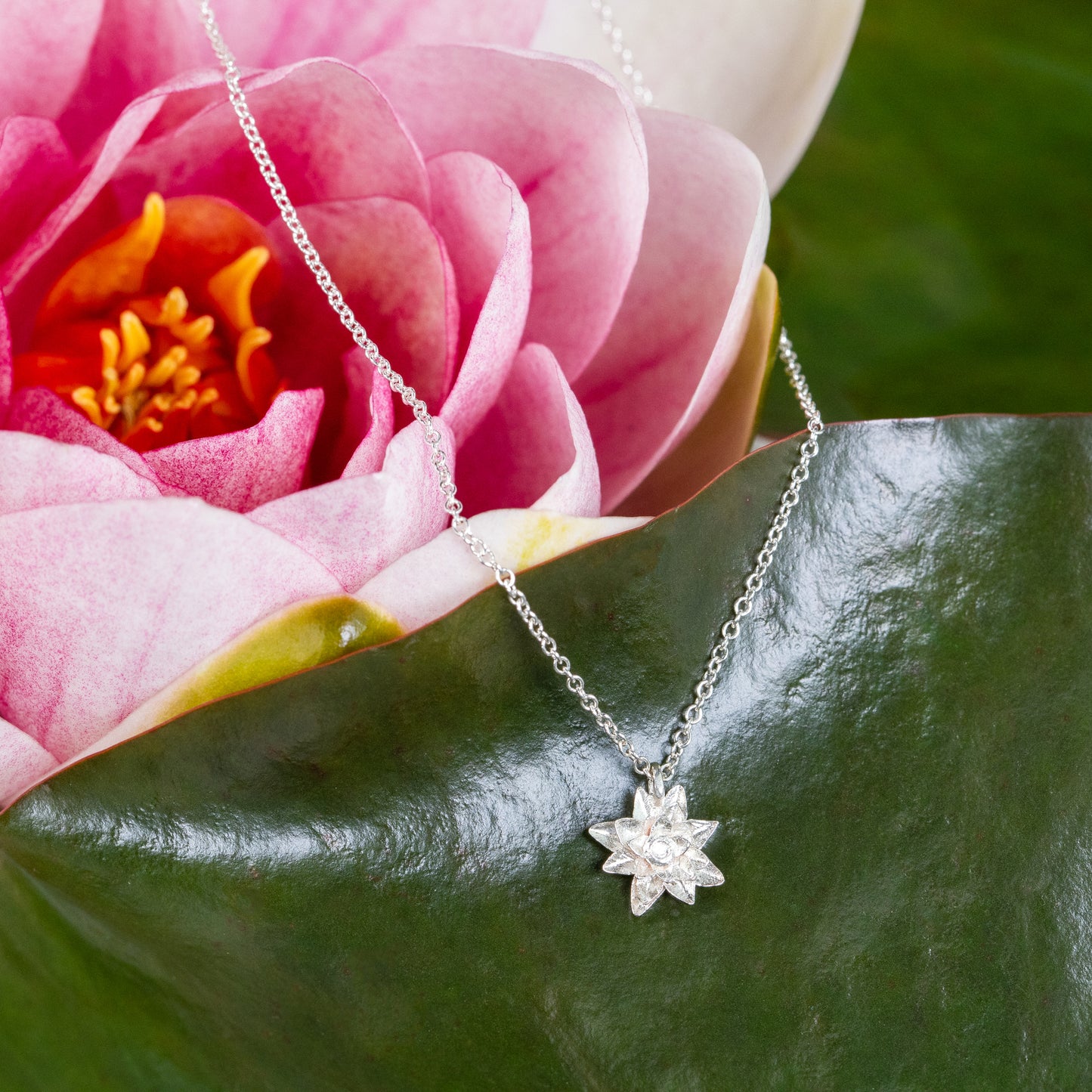 water lily necklace