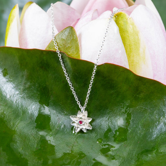 water lily and ruby necklace