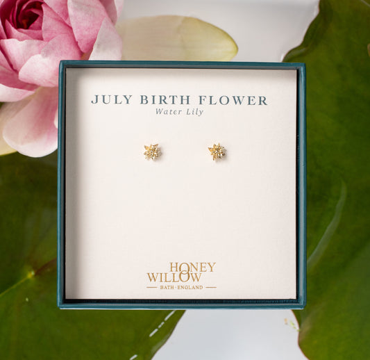 water lily studs earrings