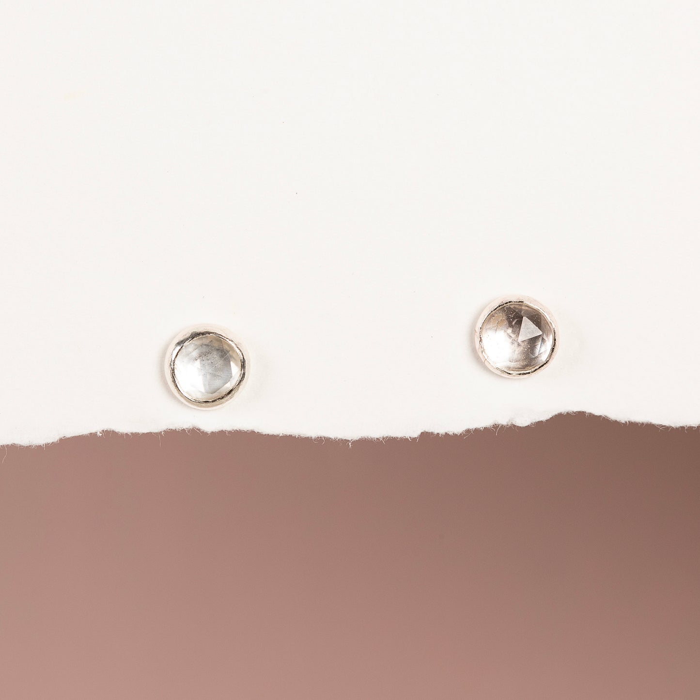 white topaz studs