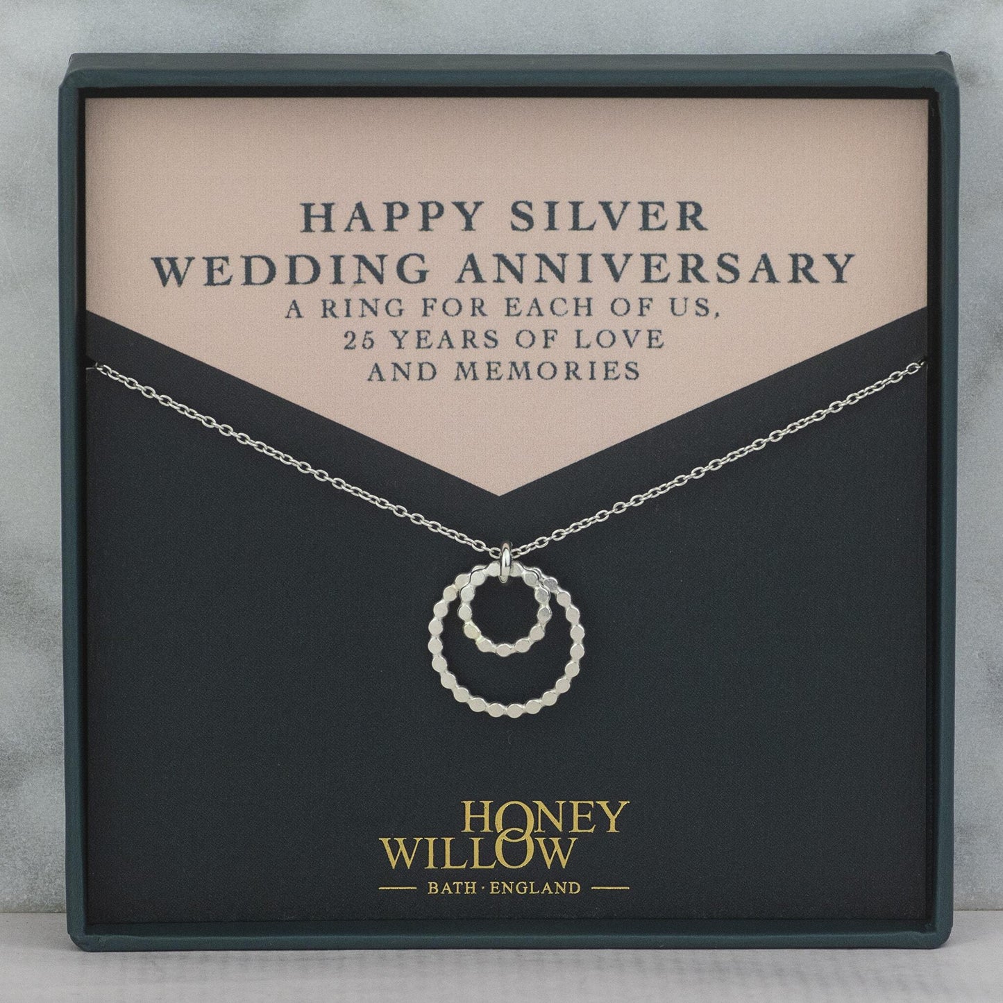 Silver Wedding Anniversary Necklace - 25th Anniversary Gift