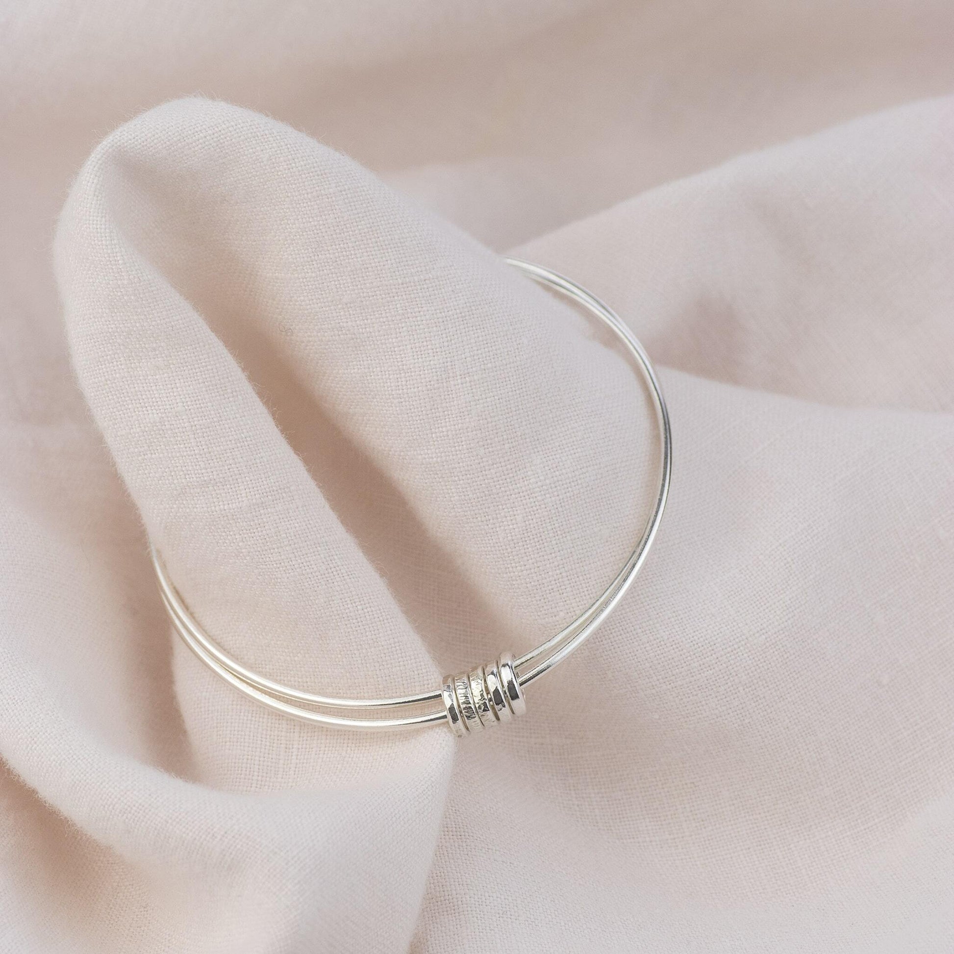 25th Anniversary Gift - Silver Wedding Anniversary - Double Linked Bangle
