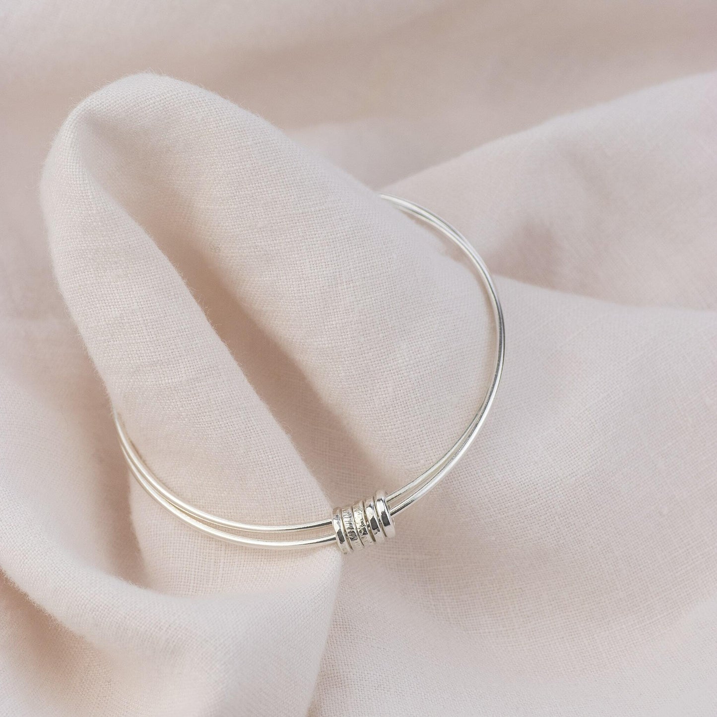 25th Anniversary Gift - Silver Wedding Anniversary - Double Linked Bangle