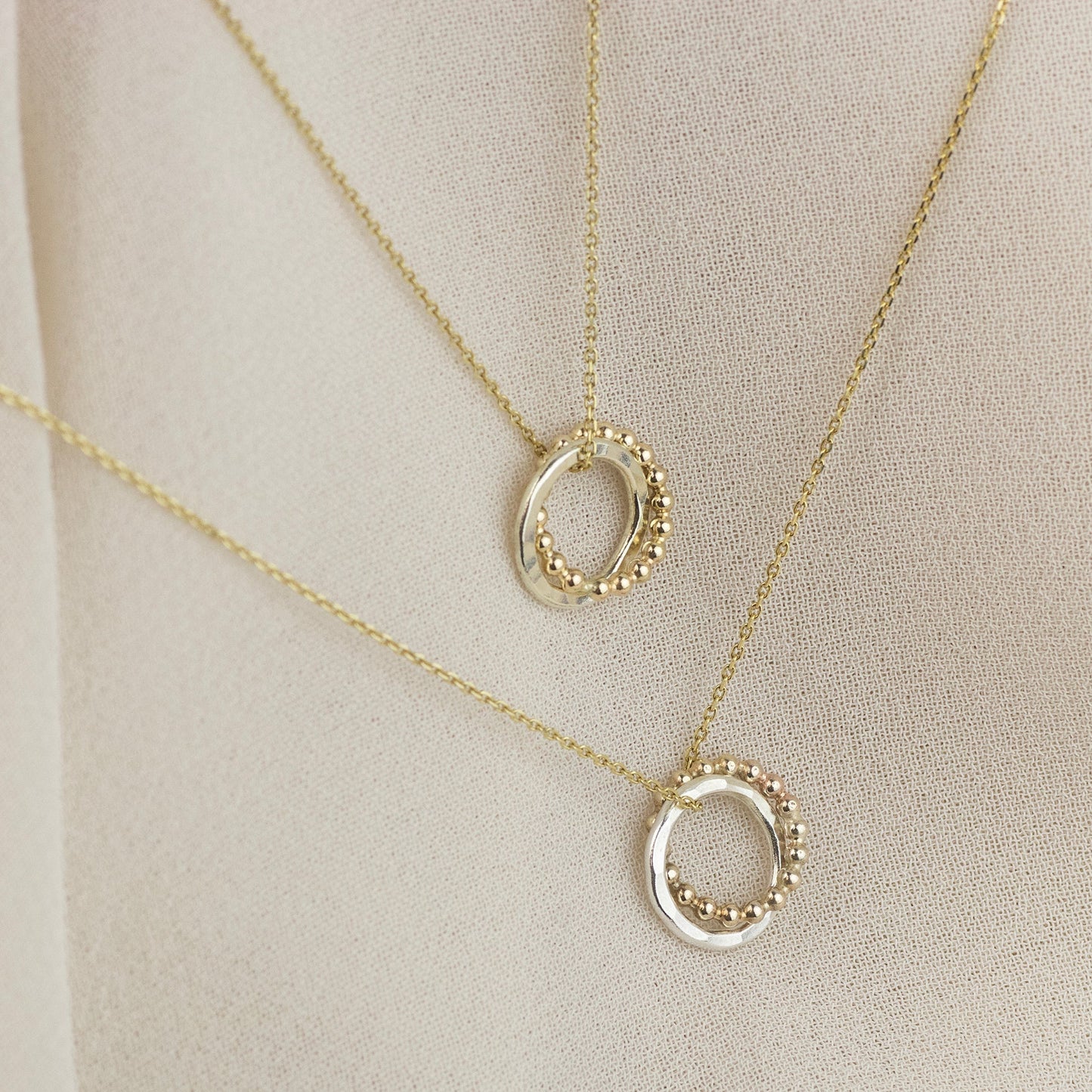Bride & Bridesmaid Necklaces Matching Set - 9kt Gold & Silver Love Knot Necklaces