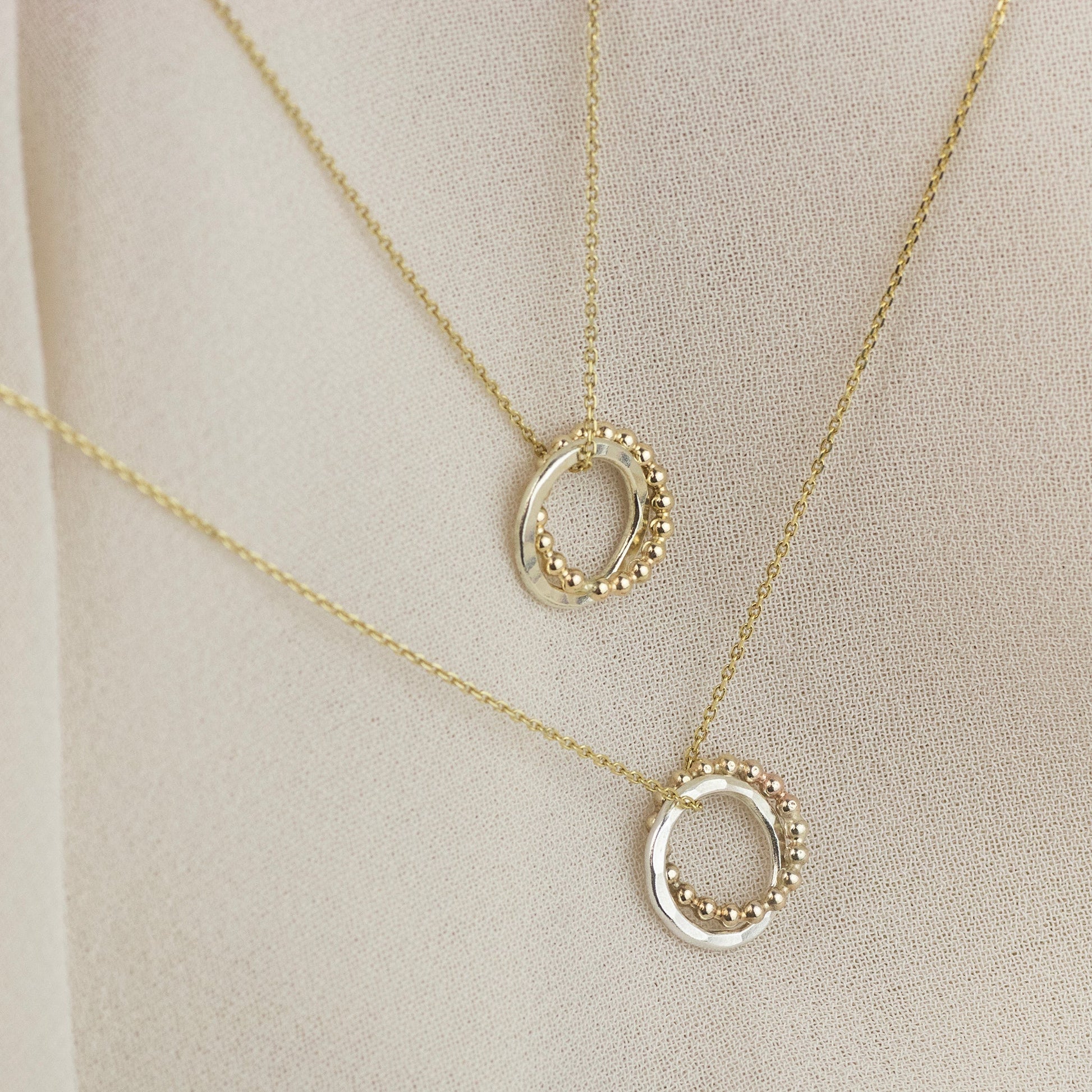Bride & Bridesmaid Necklaces Matching Set - 9kt Gold & Silver Love Knot Necklaces