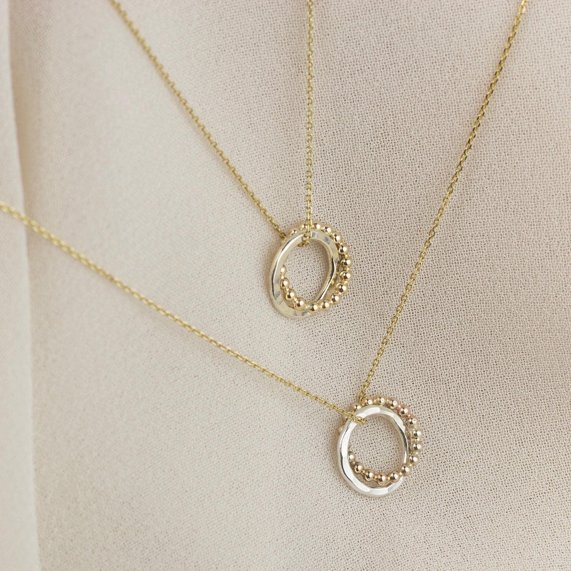Sisters Necklaces Matching Set - 9kt Gold & Silver Love Knot Necklaces