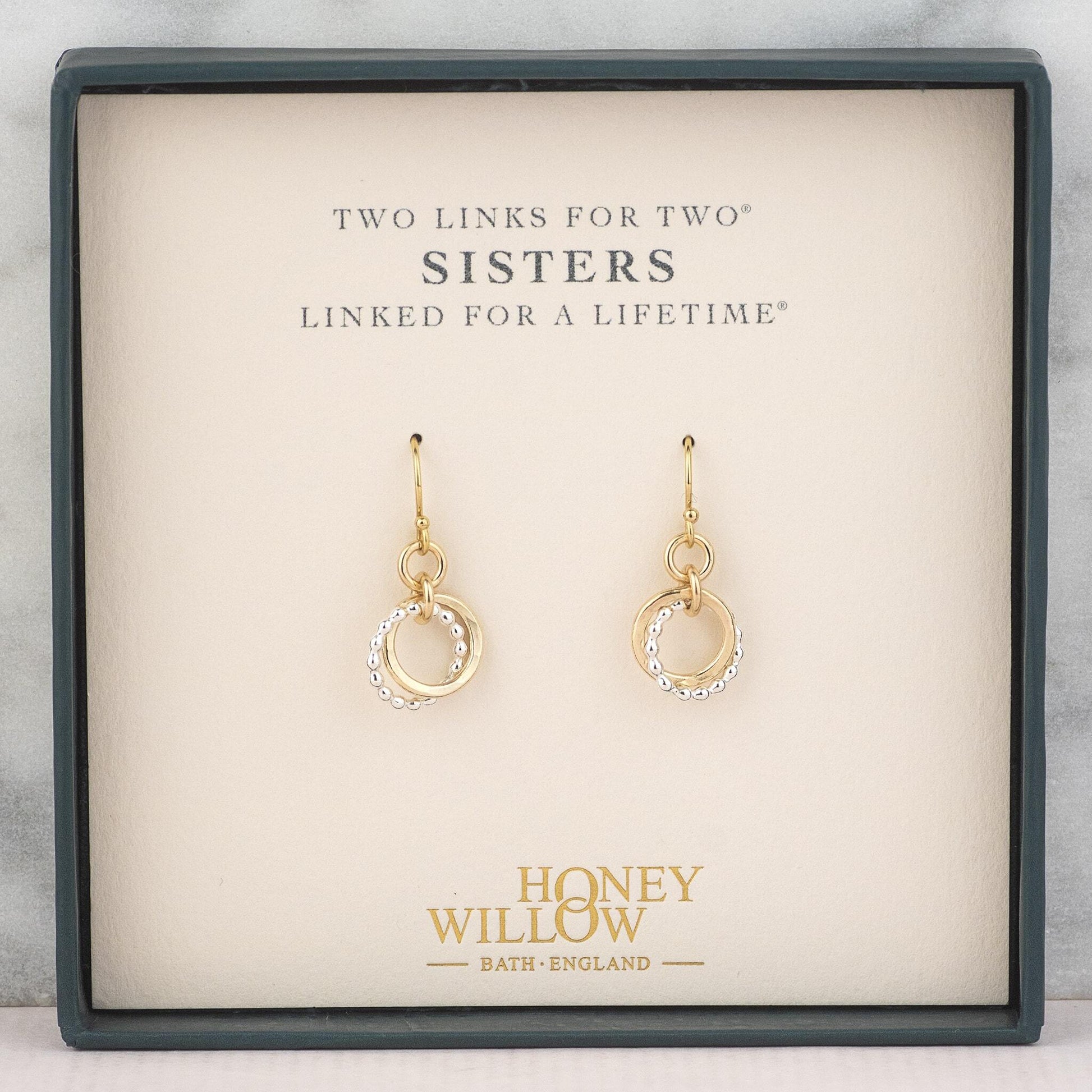 Gift for Sister - 2 Links for 2 Sisters - Love Knot Earrings