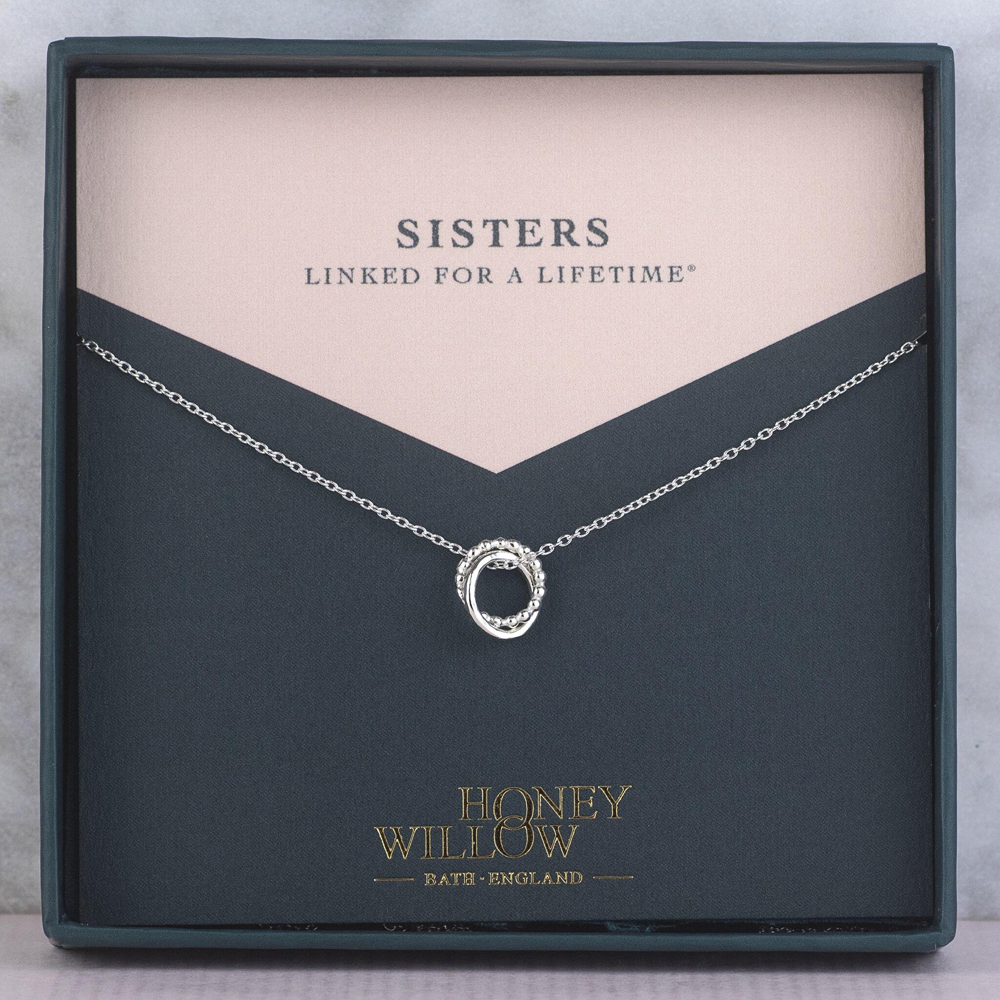 Silver sister store necklace