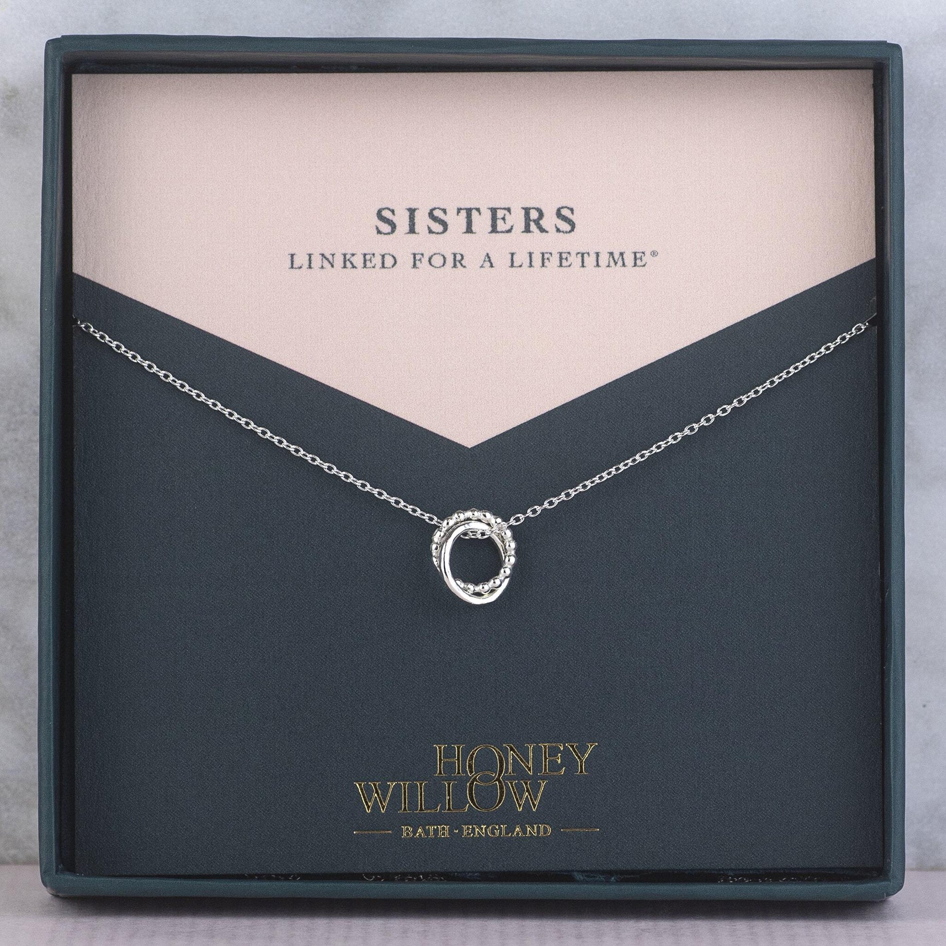 Sisters Necklace - Linked for a Lifetime - Silver Love Knot