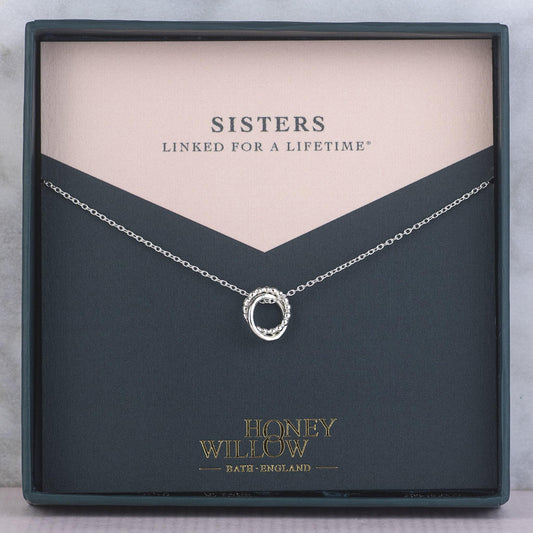 Sisters Necklace - Linked for a Lifetime - Silver Love Knot