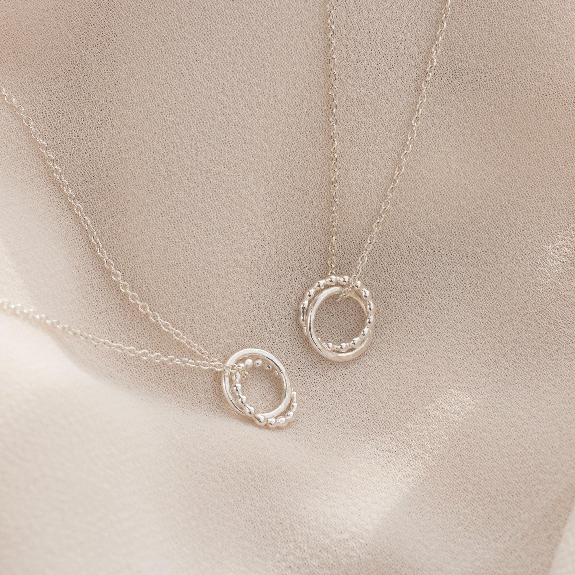 Bride & Bridesmaid Necklaces Matching Set - Silver Love Knot Necklaces