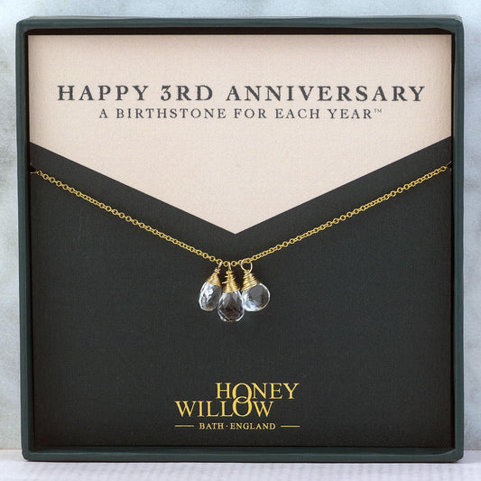 3rd Anniversary Necklace - A Birthstone For Each Year™