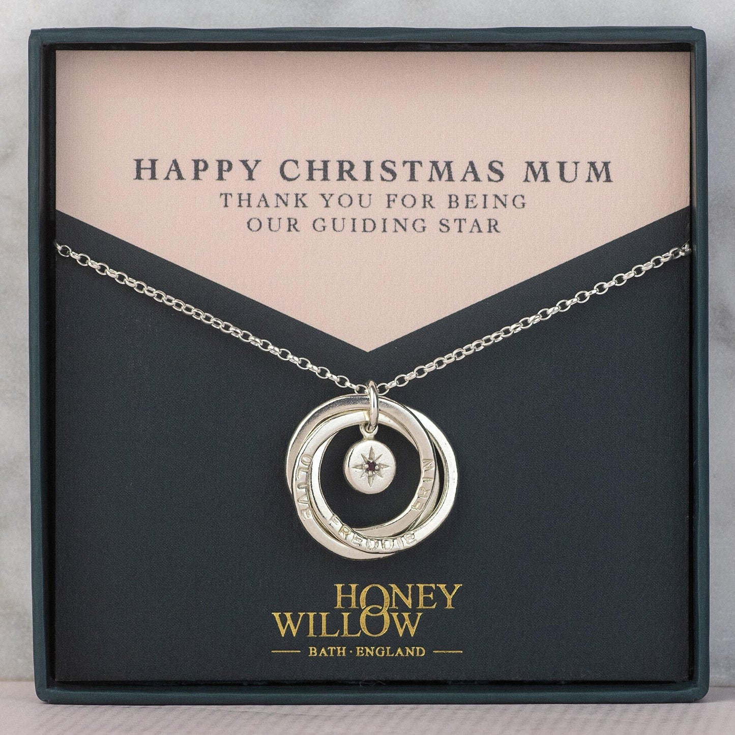 Christmas Gift for Mum Personalised Link Family Name Necklace