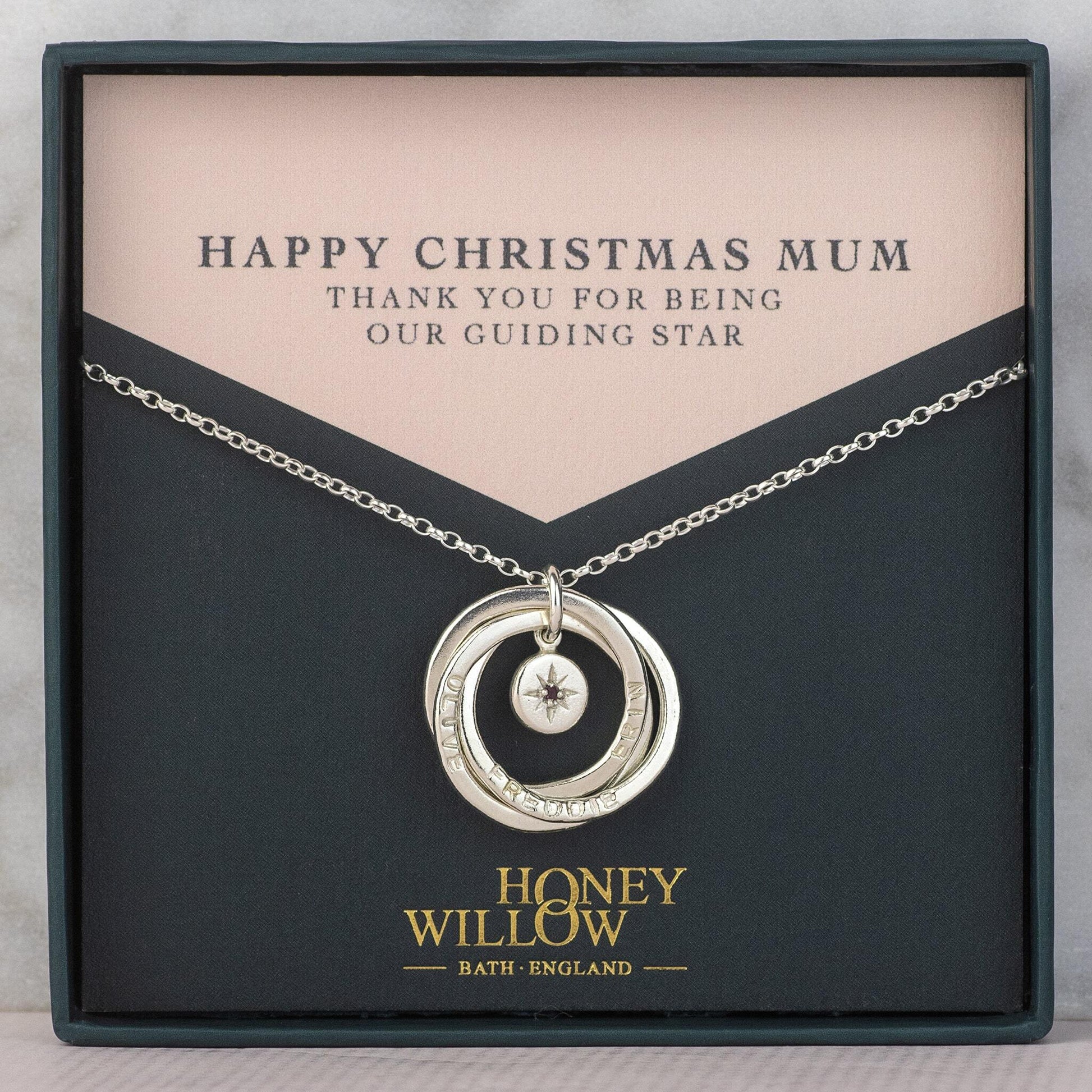 Christmas Gift for Mum - Personalised 3 Link Family Name Necklace - Large