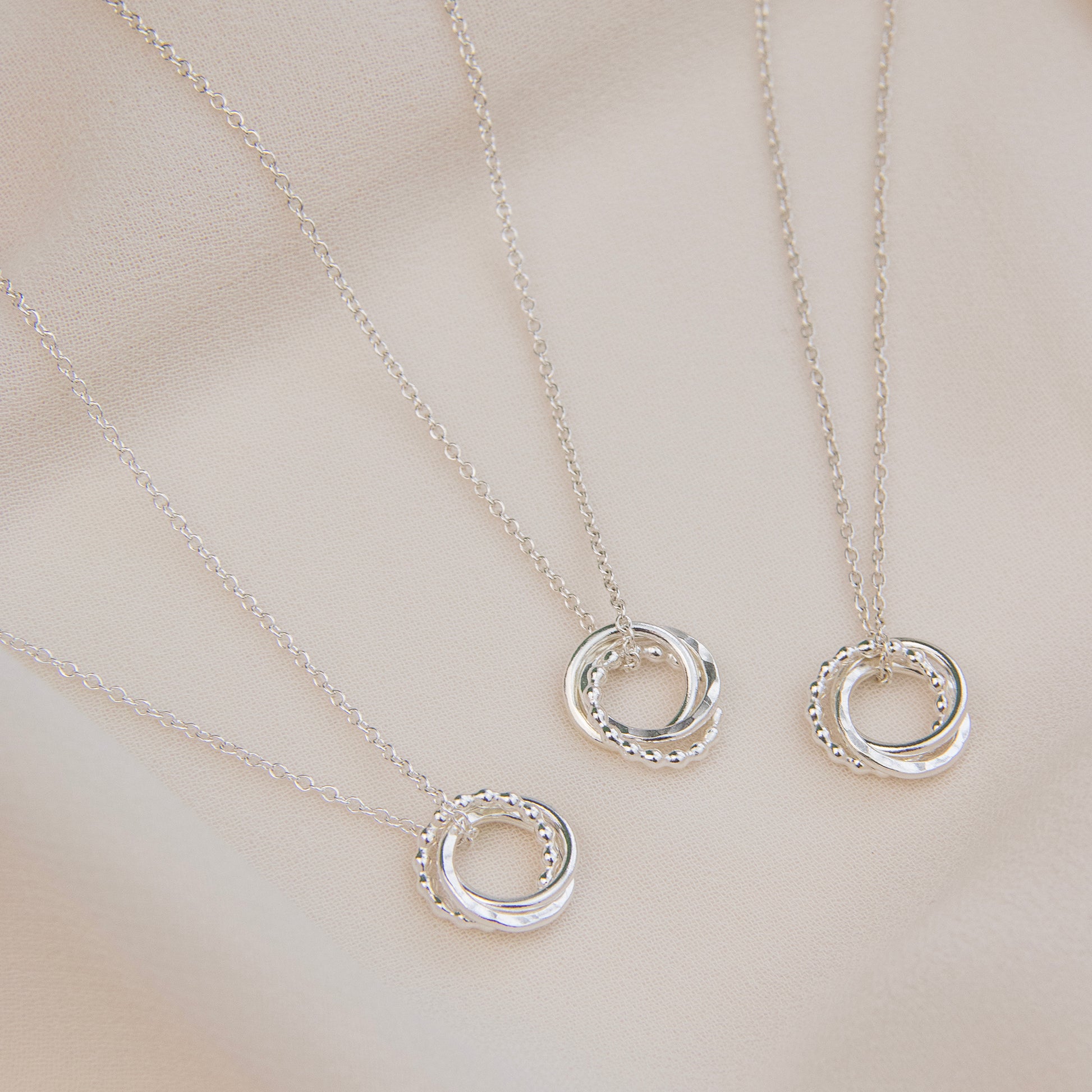 Bride & Bridesmaids Necklaces Matching Set - Silver Love Knot Necklaces