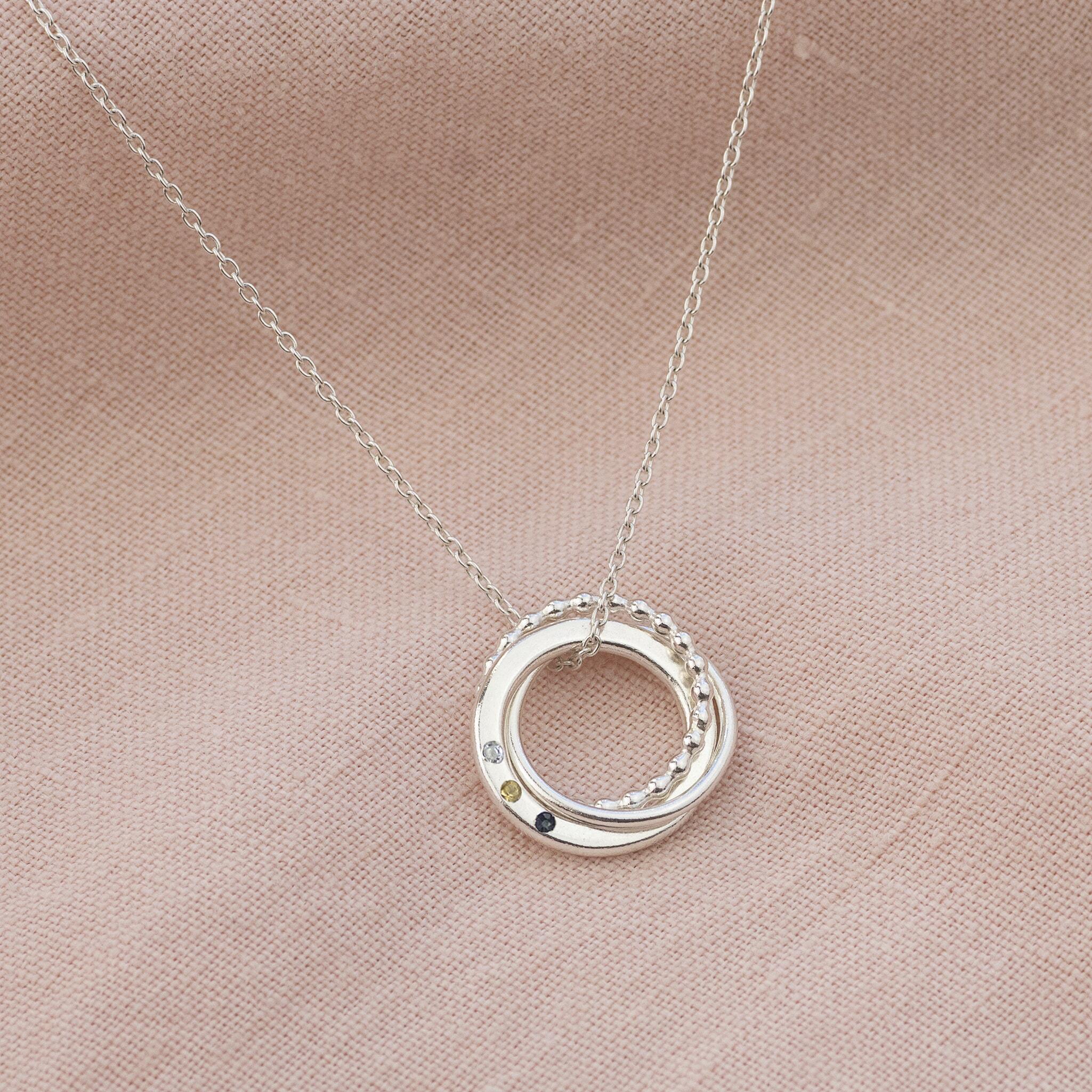 Silver Family Birthstone Necklace | Silvery Jewellery UK