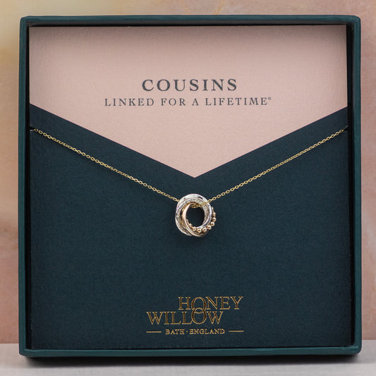 4 Cousins Necklace - 9kt Gold, Rose Gold & Silver Love Knot