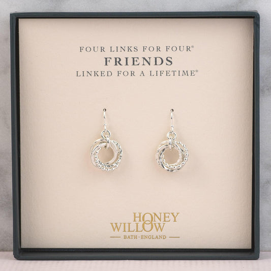 4 Friends Earrings - Silver Love Knot Earrings