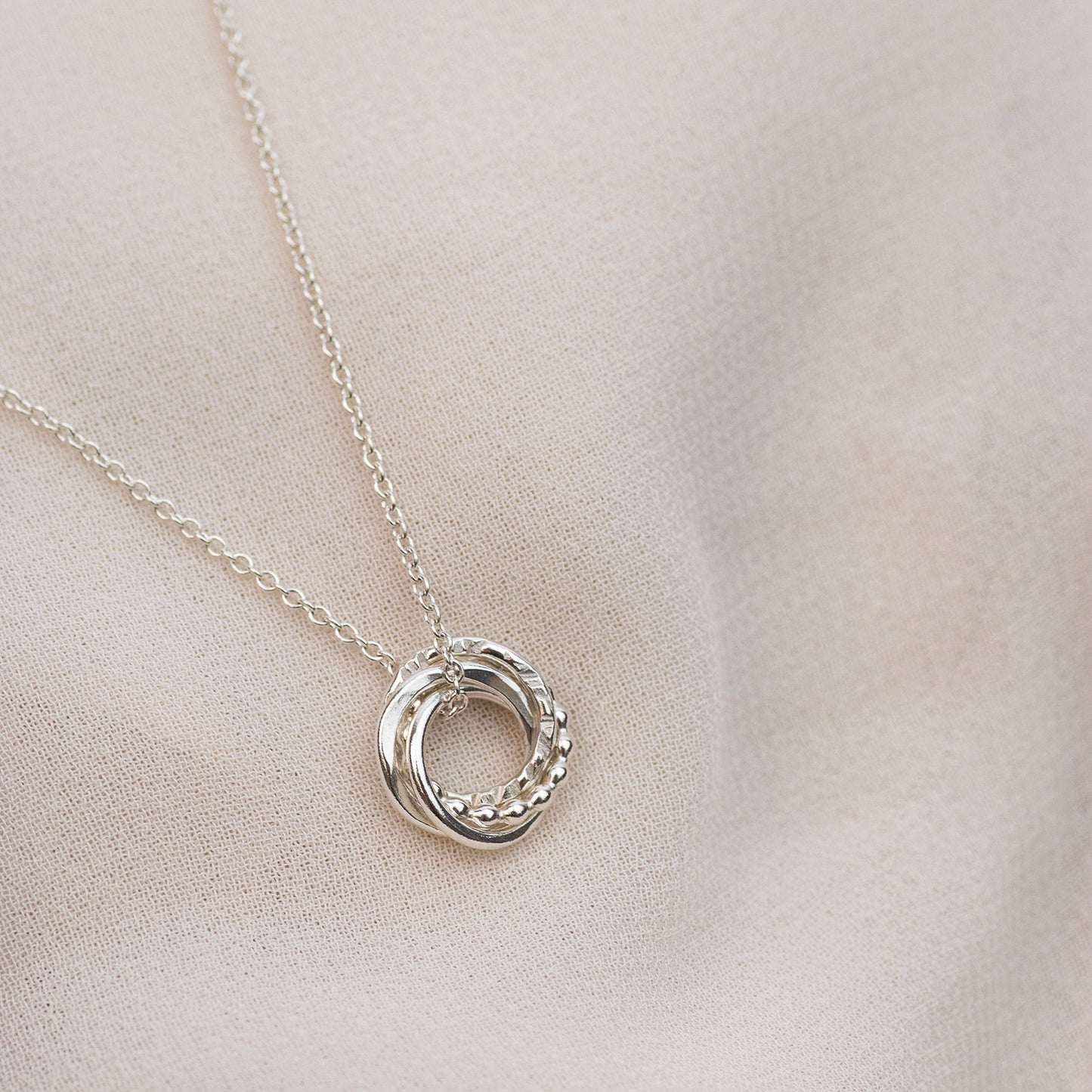 4 Siblings Necklace - Silver Love Knot - Linked for Lifetime