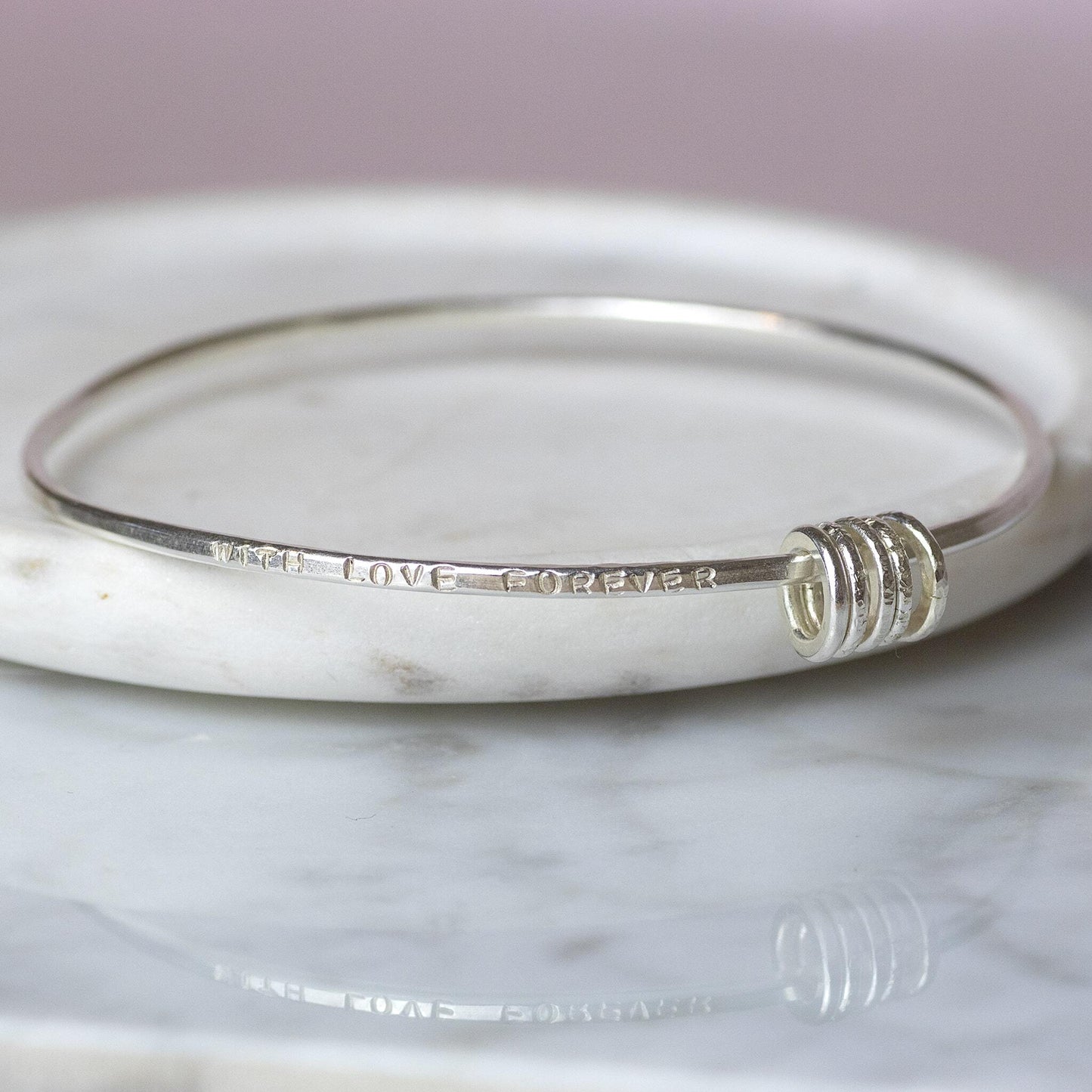 Personalised Silver Bangle - 5 Links for 5® Loved Ones