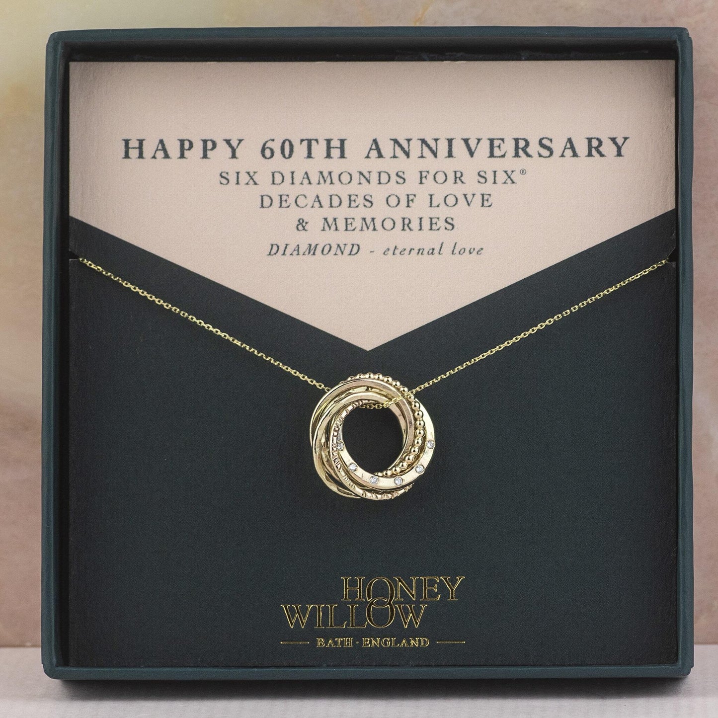 60th Wedding Anniversary Necklace - Diamond Wedding Gift