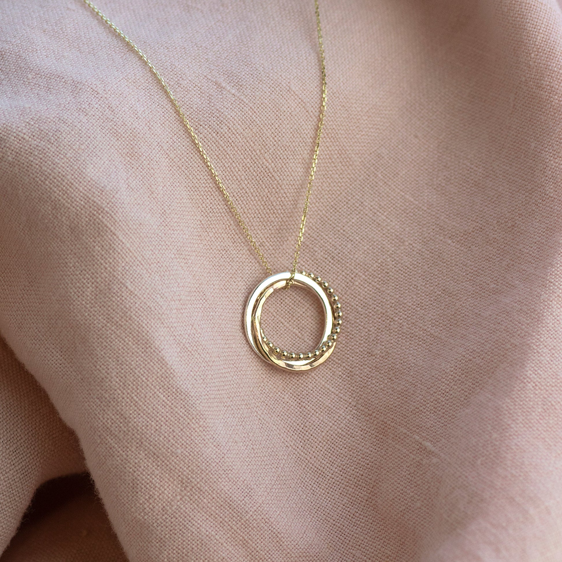 9kt Gold 30th Birthday Necklace - The Original 3 Links for 3 Decades Necklace - Petite Recycled Gold, Rose Gold & Silver