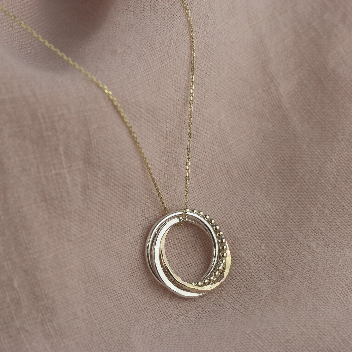 9kt Gold 5th Anniversary Necklace - The Original 5 Rings for 5 Years Necklace