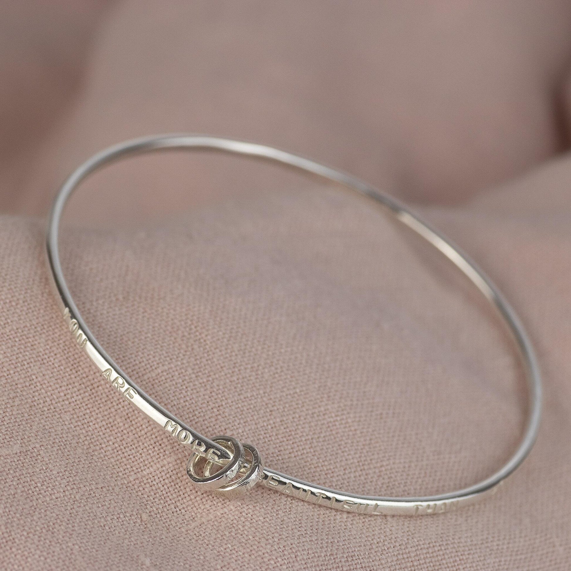 Personalised Family Links Bangle - 2 Links for 2 Loved Ones