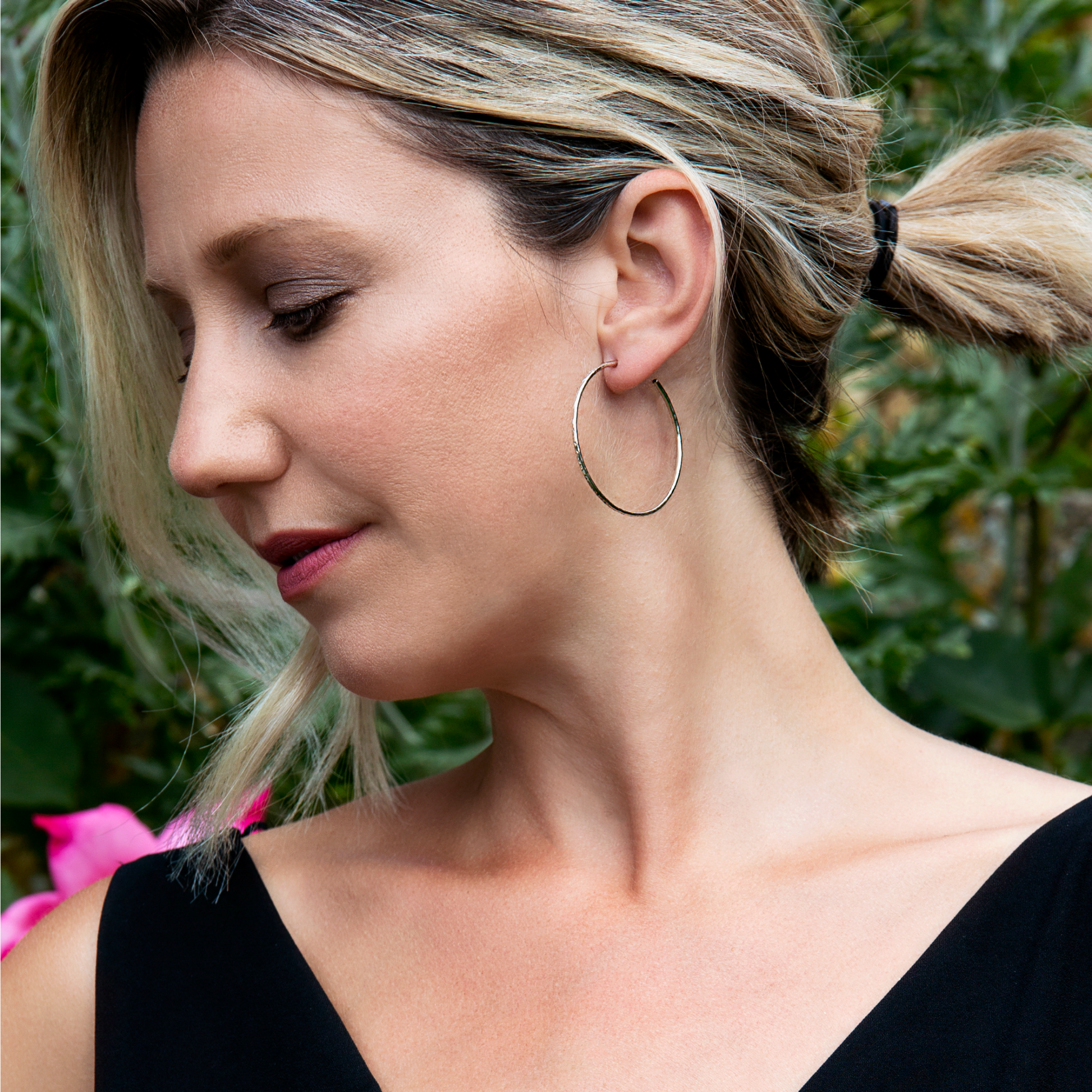 Medium Silver Hoop Earrings 4cm