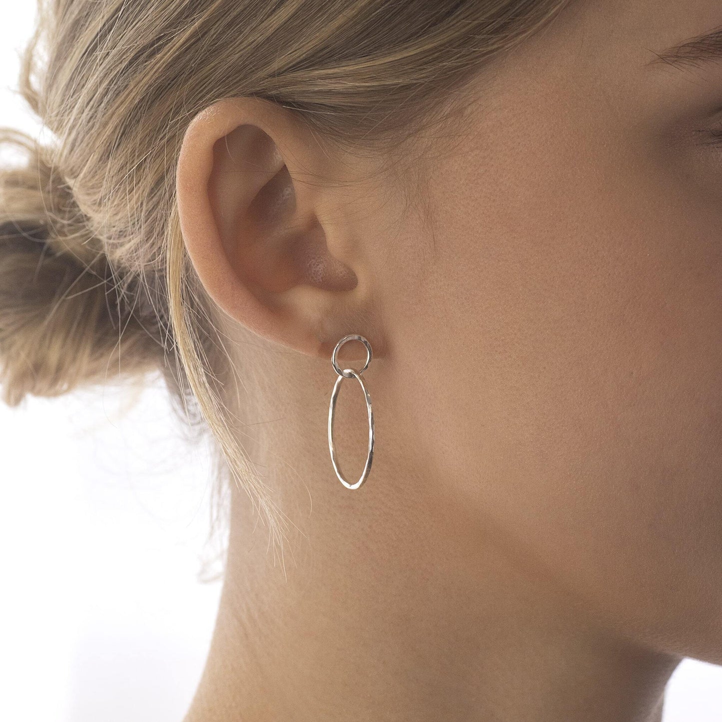 Double Hooples™ - Silver Circle Earrings