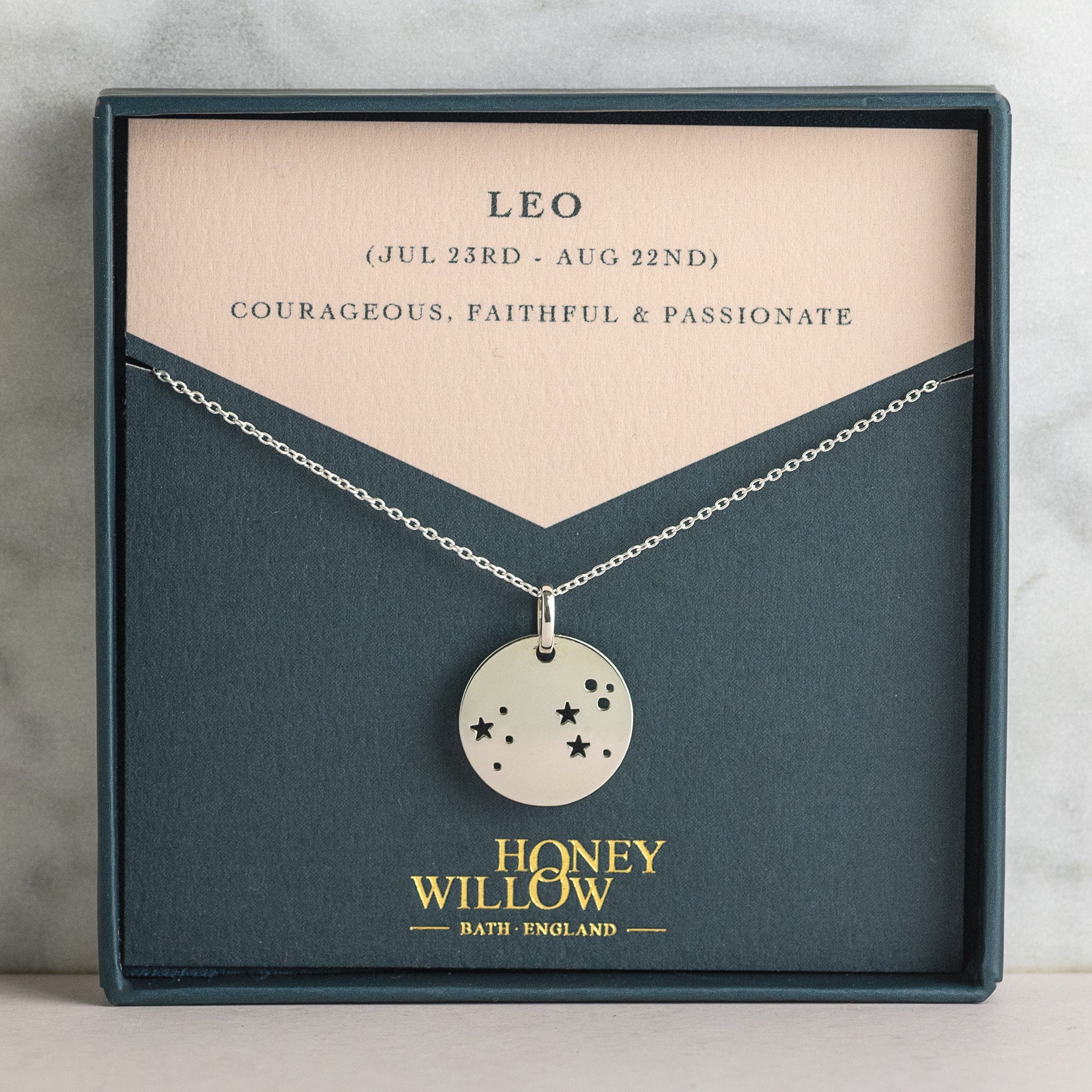 LEO Zodiac Sign Coin Necklace, silver-plated – Pilgrim