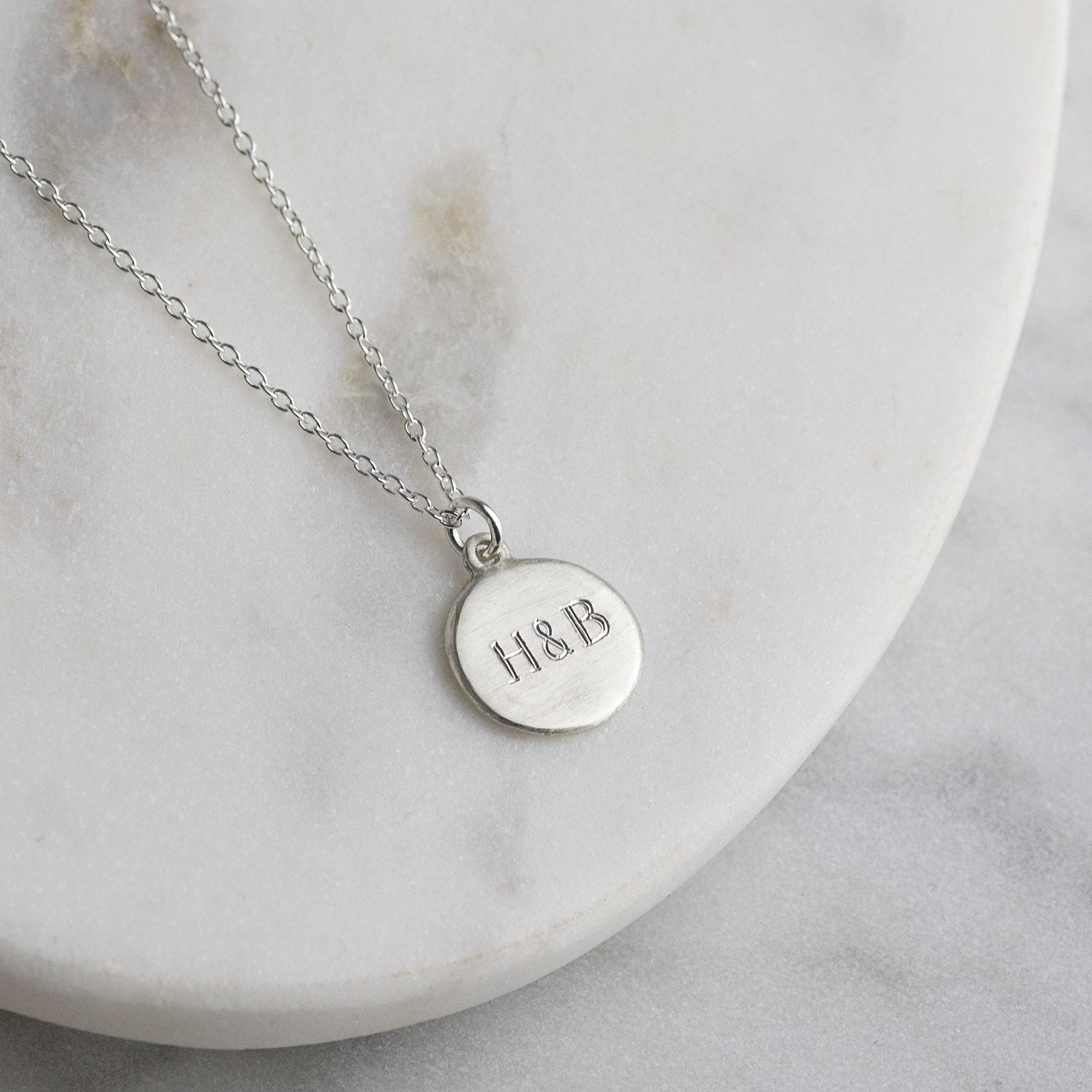Personalised Engraved Silver Initials Necklace